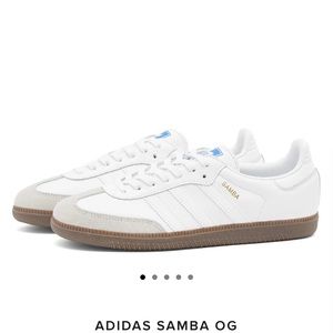Adidas Samba OG - white on white, brown sole Women’s size 6, 4.5 men’s